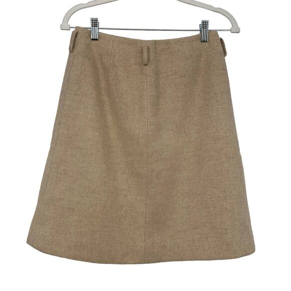 Vintage JAEGER London A-Line Skirt WOOL CAMELHAIR 8 / 26 Waist Neutral Career - Picture 1 of 7